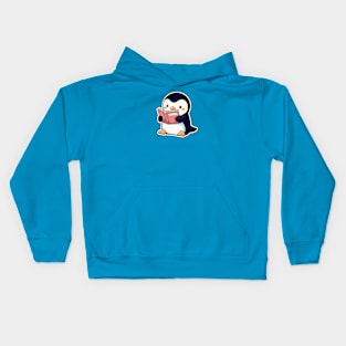 Cute Bookish Penguin Kids Hoodie